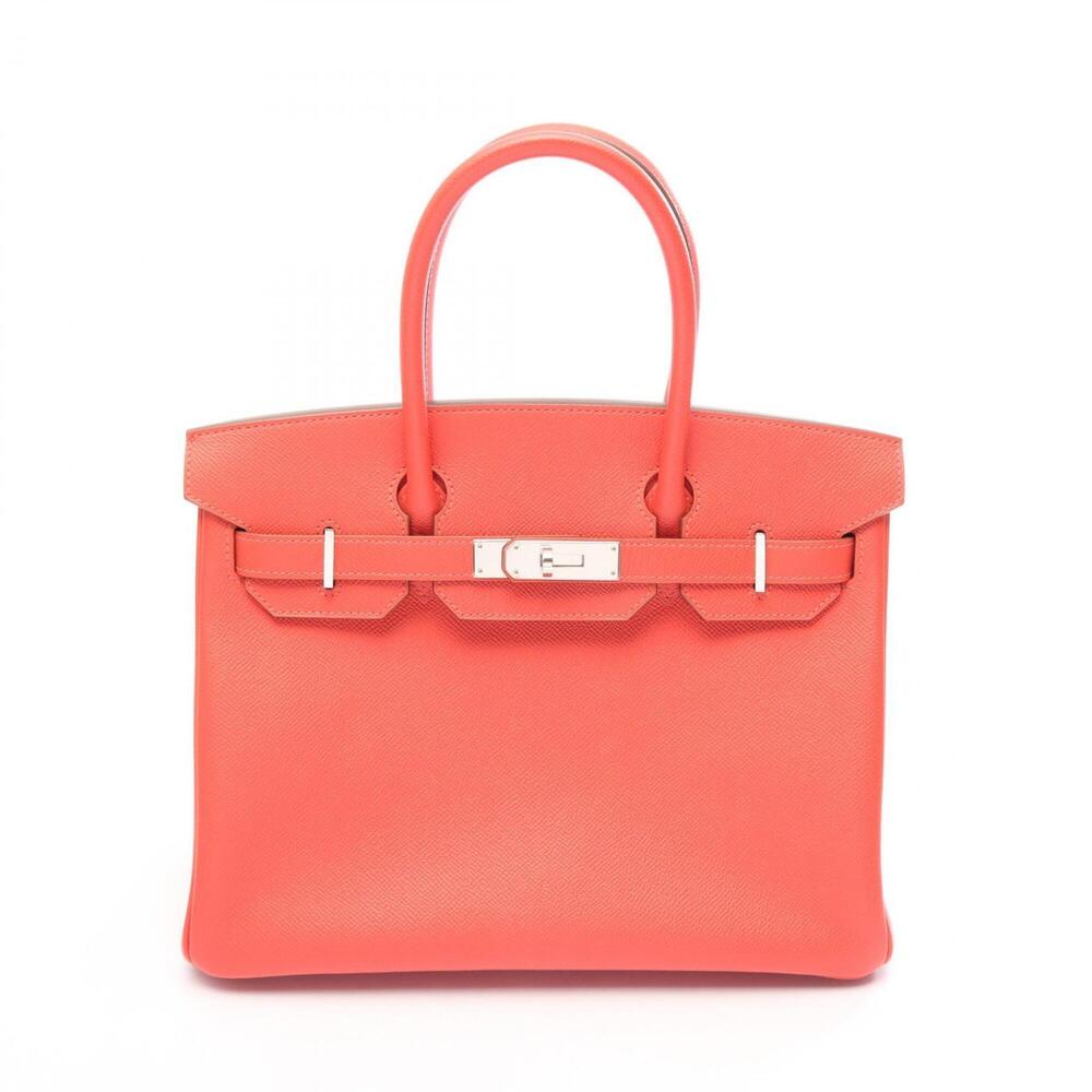 Hermes Birkin 30 Handbag, Leather, Calfskin (Cowhide), Veau Epsom, Women's, Red
